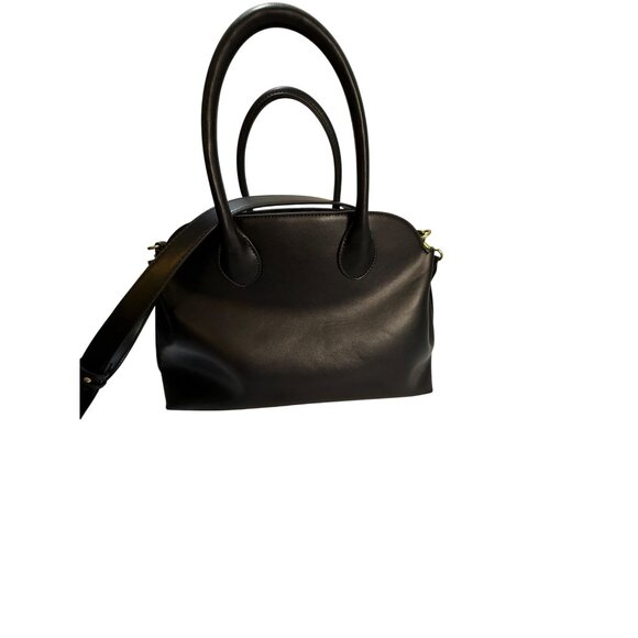 Coach Inspired Black Leather Handbag With Detachable Strap &‎ Gold Hardware - Picture 13 of 14